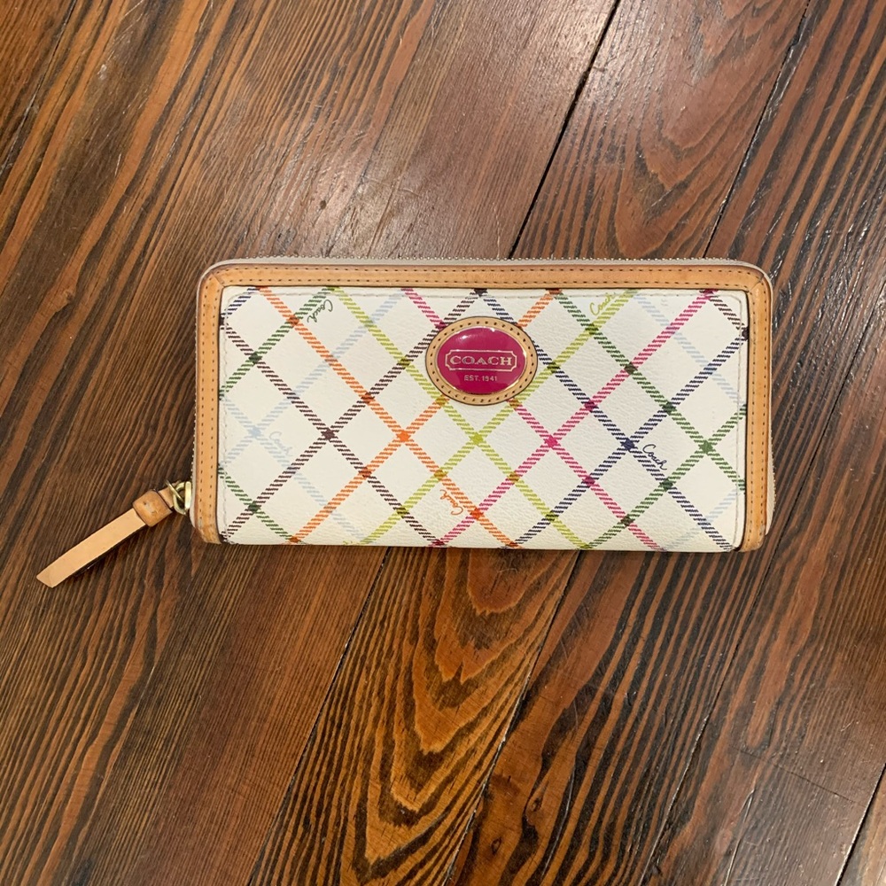 COACH Tattersall Zippered Wallet